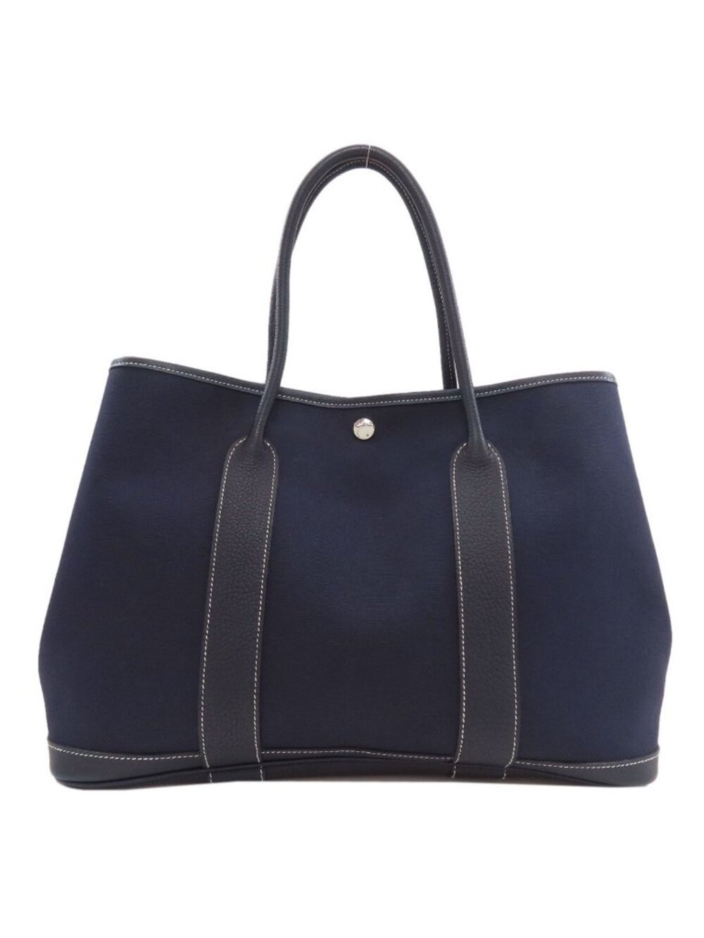 Hermes Garden Party PM Silver Handbag Toile Officier